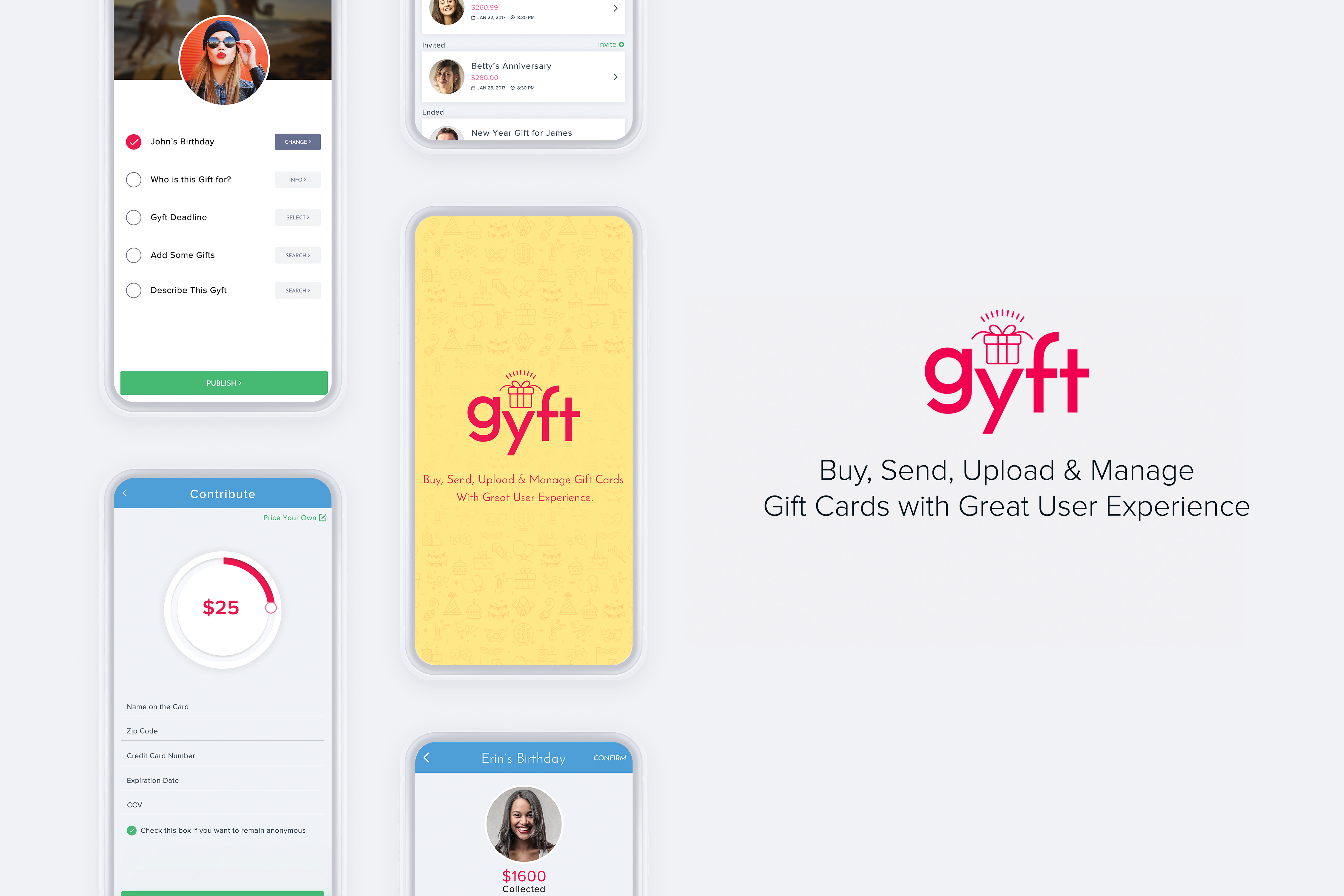Hire UI Freelancer for GYFT mobile app